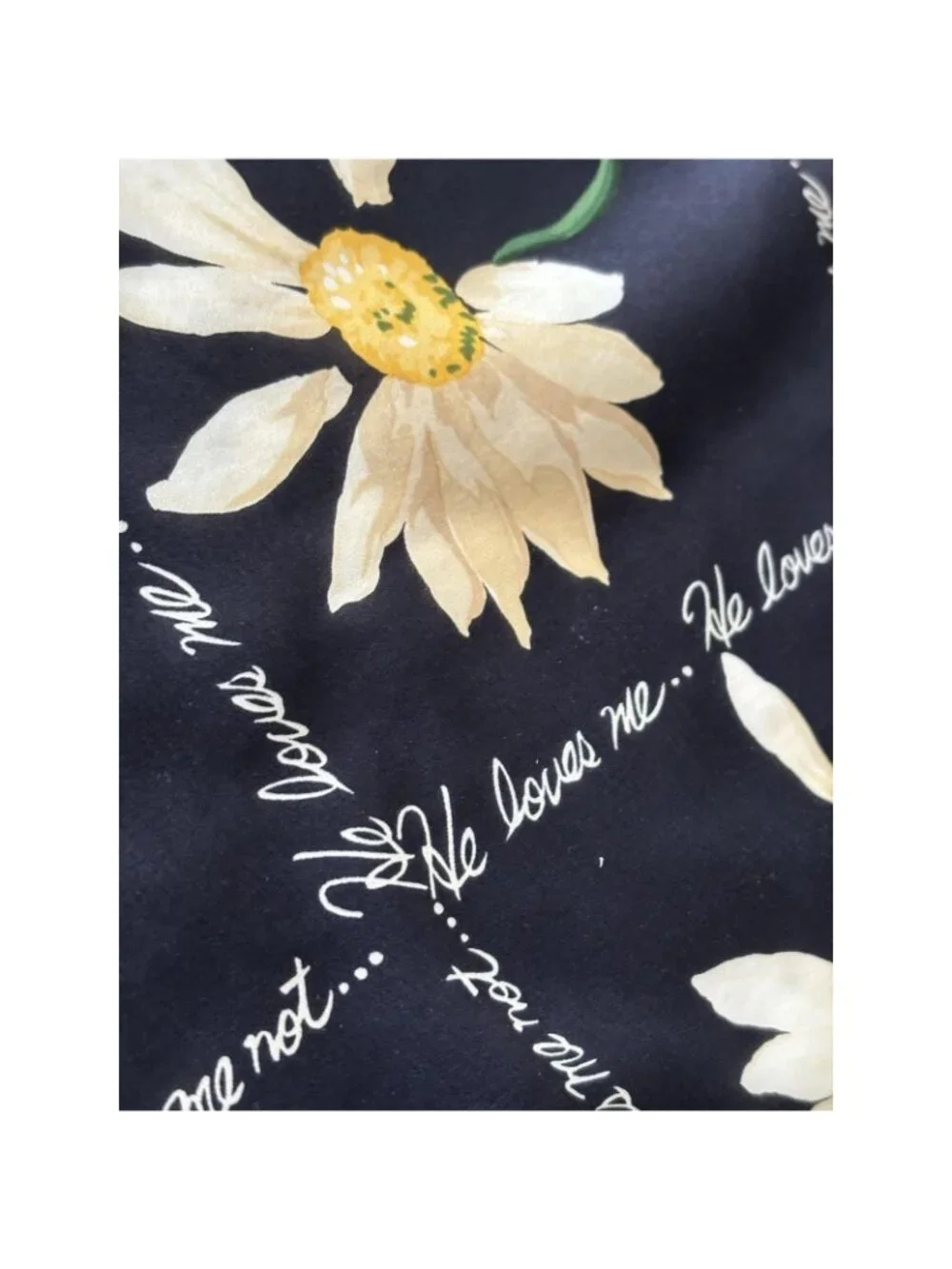 Talbots Women Scarf He Loves Me, He Loves Me Not 100% Silk Floral Pedals